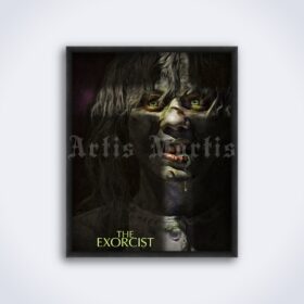 Printable The Exorcist classic horror film poster, Linda Blair demon art - vintage print poster