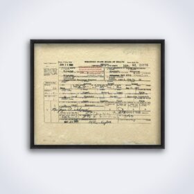 Printable Jeffrey Dahmer birth certificate, serial killer print, poster - vintage print poster