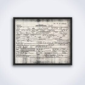 Printable Jeffrey Dahmer death certificate, serial killer print, poster - vintage print poster