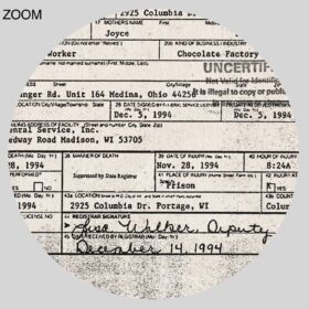 Printable Jeffrey Dahmer death certificate, serial killer print, poster - vintage print poster