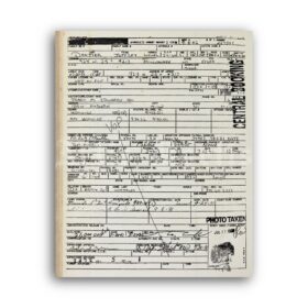 Printable Jeffrey Dahmer fingerprint FBI document, serial killer print - vintage print poster
