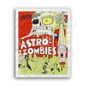 Printable Astro-Zombies vintage 1968 horror sci-fi movie poster - vintage print poster