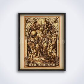 Printable Devil's coronation, Hail Satan, vintage dark art by Bernard Zuber - vintage print poster