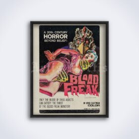 Printable Blood Freak vintage 1972 horror movie poster print - vintage print poster