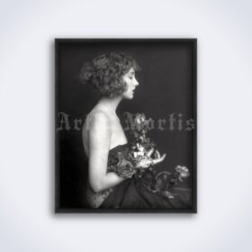 Printable Woman with flowers, vintage photo by Alfred Cheney Johnston - vintage print poster