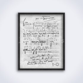 Printable Charles Manson song score, guitar sheet music poster - vintage print poster