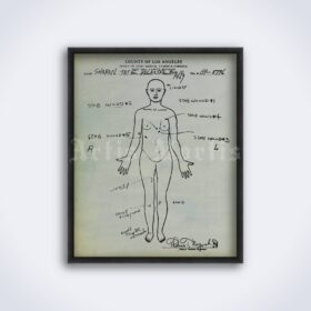 Printable Sharon Tate autopsy report, Charles Manson, true crime poster - vintage print poster