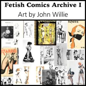 Printable John Willie fetish art, books, magazine collection, 18 PDF eBook - vintage print poster