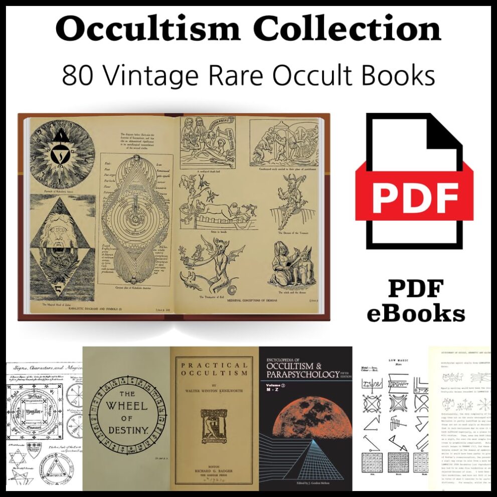 Printable Occultism, occult science collection - 80 vintage PDF eBook - vintage print poster