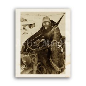 Printable Eastern front - WWII history, German soldier photo poster - vintage print poster