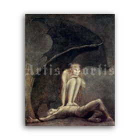Printable Angel of Death, Book of Psalms art by Frank Cheyne Pape - vintage print poster