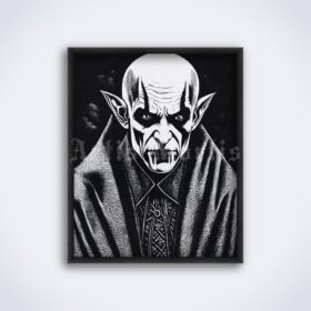 Printable Gravure 3939 - Nosferatu, vampire, dark art by Artis Mortis - vintage print poster