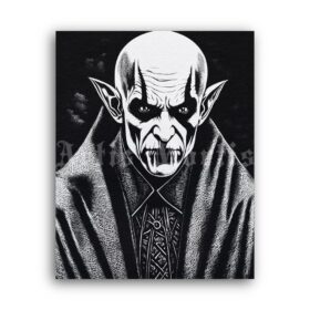 Printable Gravure 3939 - Nosferatu, vampire, dark art by Artis Mortis - vintage print poster