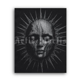 Printable Gravure 4370 - Sleeping Sun, alchemy, occult art by Artis Mortis - vintage print poster