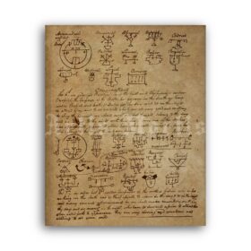 Printable Pomba Gira seal, Exu, mystic symbol, Quimbanda cult art - vintage print poster
