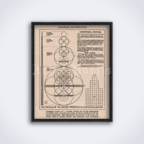 Printable Universal mathematics by Walter Russell, nature philosophy poster - vintage print poster