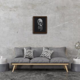 Printable Gravure 4374 - Fingers, skull, creepy dark art by Artis Mortis - vintage print poster
