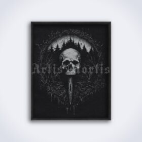 Printable Gravure 4375 - Ritual Knife, sacrifice, dark art by Artis Mortis - vintage print poster