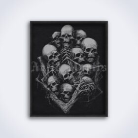 Printable Gravure 4393 - Pain, creepy macabre dark art by Artis Mortis - vintage print poster