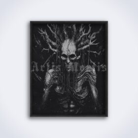 Printable Gravure 4424 - Tree Man, macabre dark art by Artis Mortis - vintage print poster