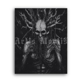 Printable Gravure 4424 - Tree Man, macabre dark art by Artis Mortis - vintage print poster