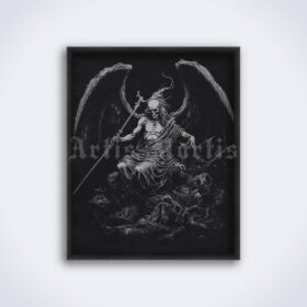 Printable Gravure 4553 - Samael, demon, satanic dark art by Artis Mortis - vintage print poster