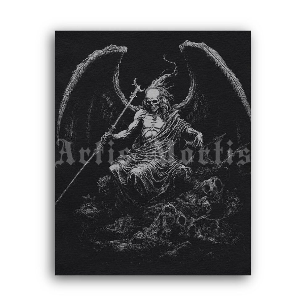 Printable Gravure 4553 - Samael, demon, satanic dark art by Artis Mortis - vintage print poster