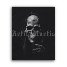 Printable Gravure 5460 - The Eye, grim reaper dark art by Artis Mortis - vintage print poster