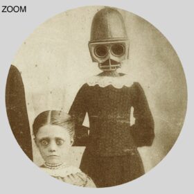 Printable Odd Family, strange Halloween costumes - antique weird photo - vintage print poster