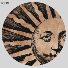 Printable Celestial Sun Face, glory symbol, medieval astronomy art print - vintage print poster