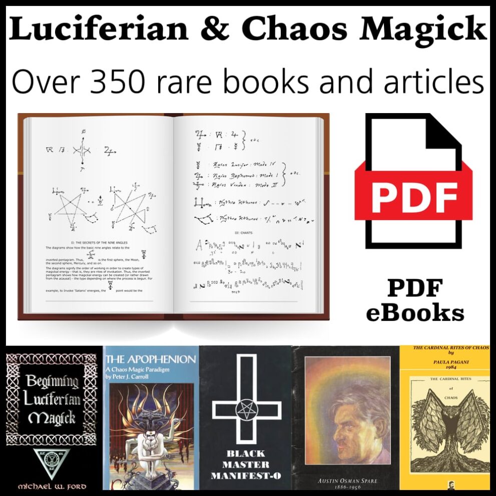 Printable Luciferian and Chaos magick book collection - PDF eBooks - vintage print poster