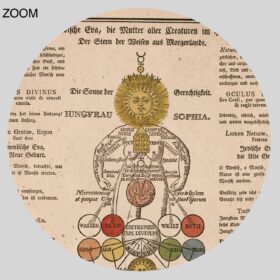 Printable Sophia, secret symbols of Rosicrucian, alchemy, hermetic art - vintage print poster