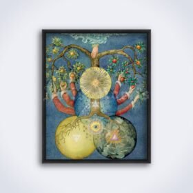 Printable Tree of Knowledge, hermeticism, mystic cabbala, alchemy art - vintage print poster