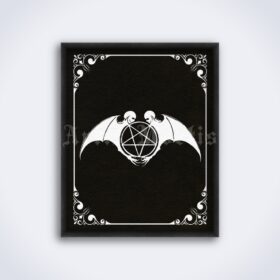 Printable Varcolaci Sigil, Devilcosm Mirror, vampirism, white-black print - vintage print poster