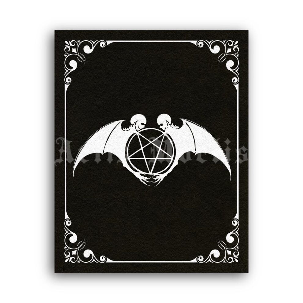 Printable Varcolaci Sigil, Devilcosm Mirror, vampirism, white-black print - vintage print poster