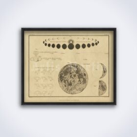 Printable Appearances of Venus, planets, moon, astronomy art poster - vintage print poster