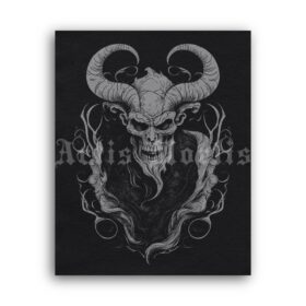 Printable Gravure 5445 - Jinn, Iblis, Shaitan demon, dark art by Artis Mortis - vintage print poster