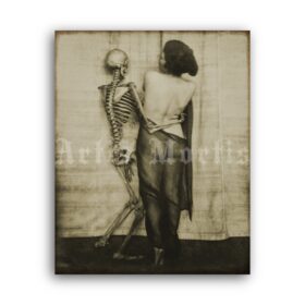 Printable Music student girl spanking - French risque photo by Ostra Studio - vintage print poster