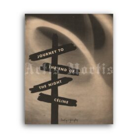 Printable Journey to the End of the Night by Louis-Ferdinand Celine poster - vintage print poster