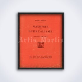 Printable Surrealist Manifesto cover by Andre Breton, art history poster - vintage print poster