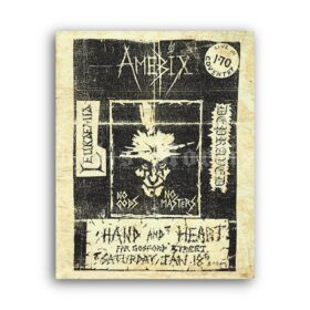 Printable Amebix, crust punk, heavy metal music, vintage concert flyer - vintage print poster