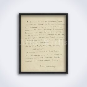 Printable Werner Heisenberg signed manuscript, nuclear physics poster - vintage print poster