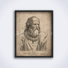 Printable Plato philosopher portrait, ancient Greek philosophy poster - vintage print poster