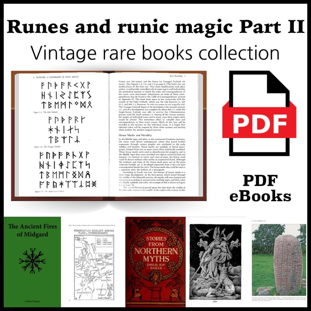 Printable Runes and Runic Magic Books Collection part 2, PDF eBook - vintage print poster