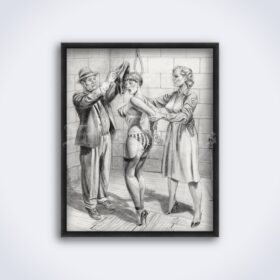 Printable Death penalty for a girl - vintage erotica art by Roger Benson - vintage print poster