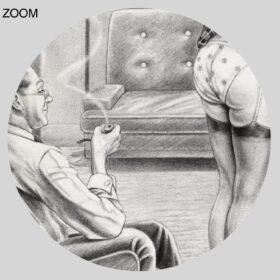 Printable Punished housekeeper - vintage erotica art by Roger Benson - vintage print poster