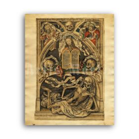 Printable Allegory of The Transience of Life, medieval memento mori art - vintage print poster